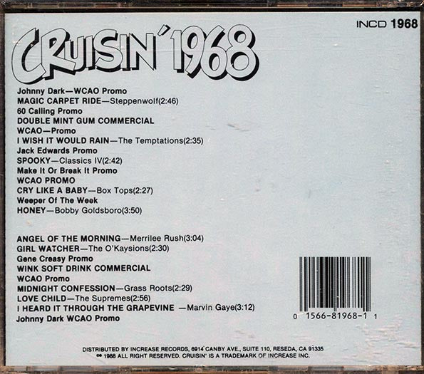 Steppenwolf, The Temptations, The Classics IV, Etc. - Cruisin' 1968 (CD)