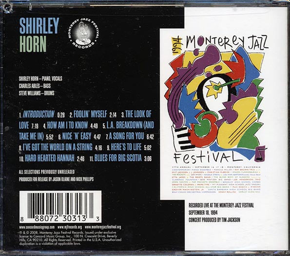 Shirley Horn - Live At The 1994 Monterey Jazz Festival (CD)