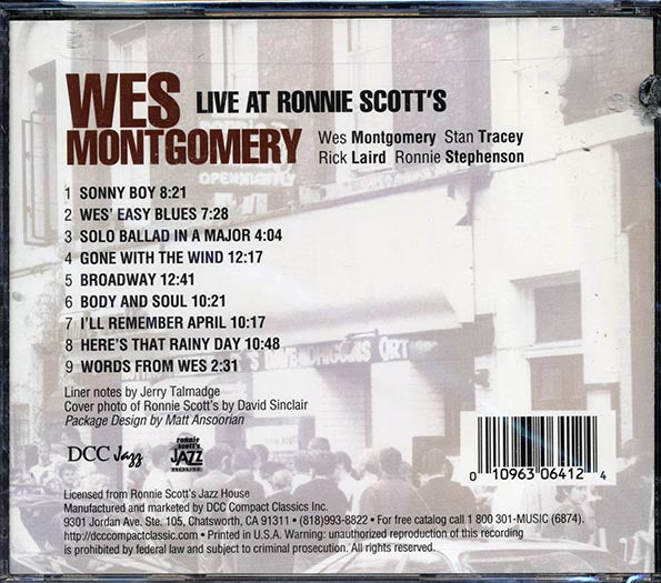 Wes Montgomery - Live At Ronnie Scott's (CD)