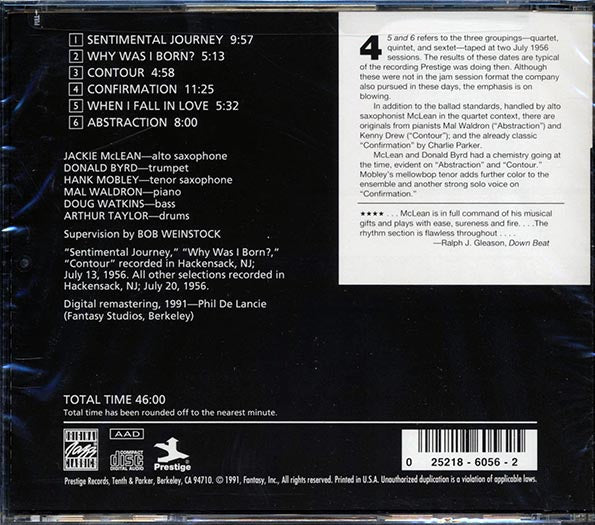 Jackie McLean - 4, 5, And 6 (CD)