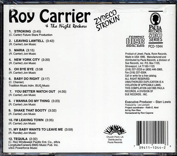 Roy Carrier & The Night Rockers - Zydeco Strokin' (CD)