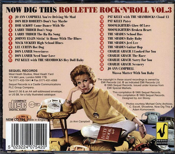 Jo Ann Campbell, Don Red Roberts, Larry Trider, Etc. - Now Dig This: Roulette Rock N Roll Volume 3 (CD)