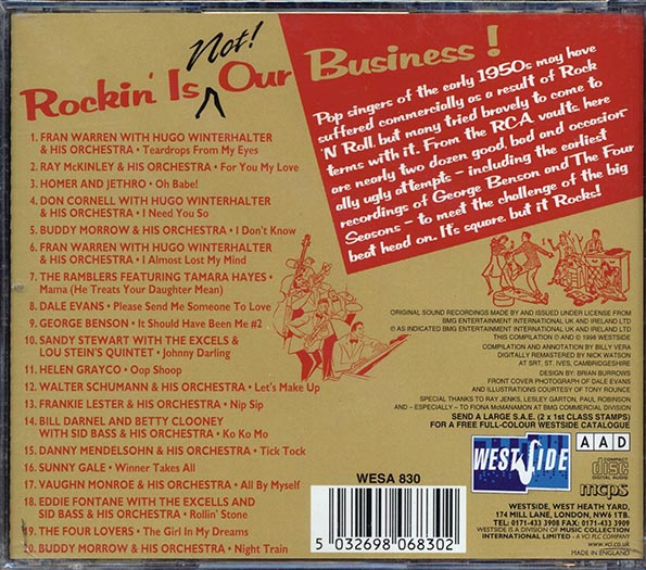 Vaughn Monroe, Homer & Jethro, The Ramblers, Etc. - Rockin' Is Not Our Business! 20 Crazy Covers Of Rockin' R&B Classics 1950-58 (CD)