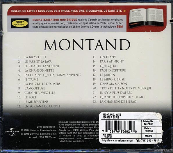 Yves Montand - Yves Montand (23 tracks) (CD)