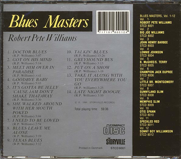 Robert Pete Williams - Blues Masters Volume 1 (CD)