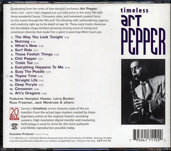 Art Pepper - Timeless (remastered) (CD)