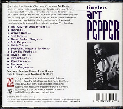 Art Pepper - Timeless (remastered) (CD)