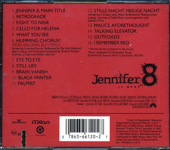Christopher Young - Jennifer 8: Music From The Motion Picture Soundtrack (CD)