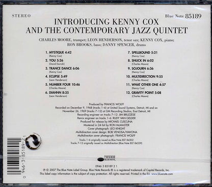 Kenny Cox & Contemporary Jazz Quintet - Introducing Kenny Cox & Contemporary Jazz Quintet (CD)