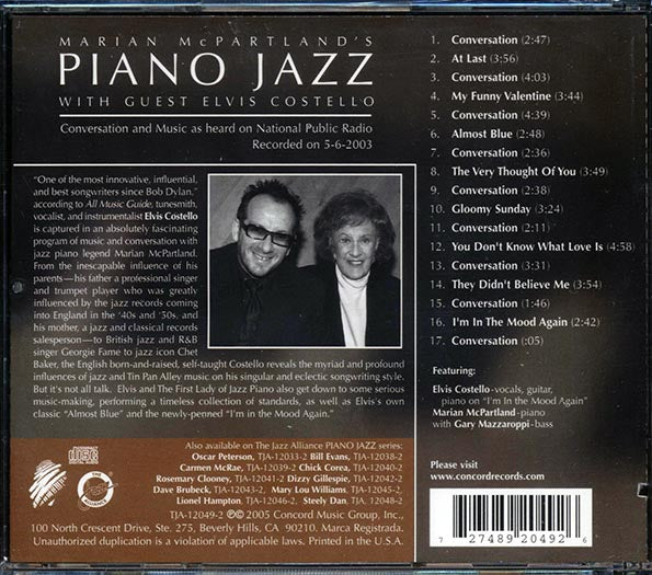 Elvis Costello - Marian McPartland's Piano Jazz Radio Broadcast (CD)