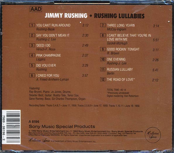Jimmy Rushing - Rushing Lullabies (CD)
