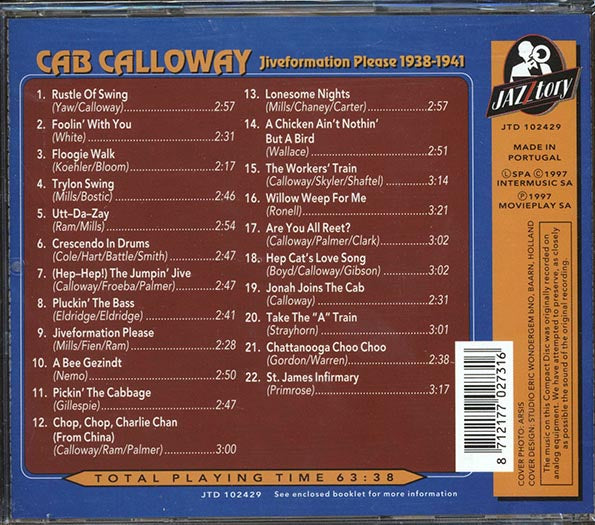 Cab Calloway - Jiveformation, Please 1938-1941 (CD)