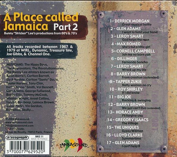 Barry Brown, Horace Andy, Lloyd Clarke, Gregory Isaacs, Leroy Smart, Etc. - A Place Called Jamaica Part 2: Bunny Lee Productions From 60's & 70's (CD)