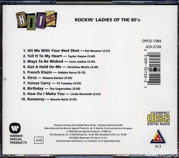 Pat Benatar, Sheena Easton, Bonnie Raitt, Taylor Dayne, Etc. - Rockin' Ladies Of The 80's (CD)