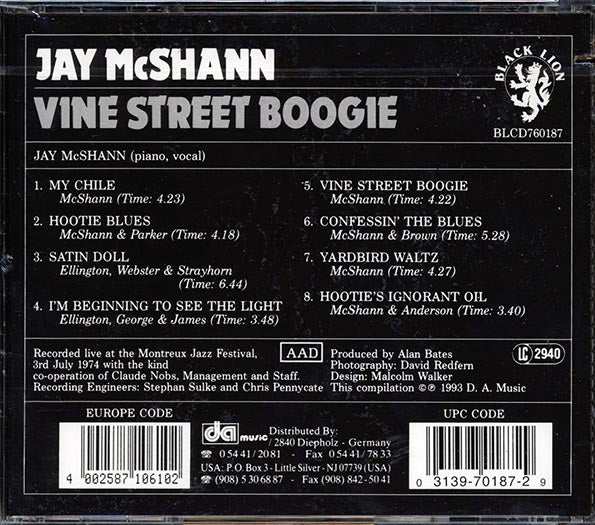 Jay McShann - Vine Street Boogie (CD)
