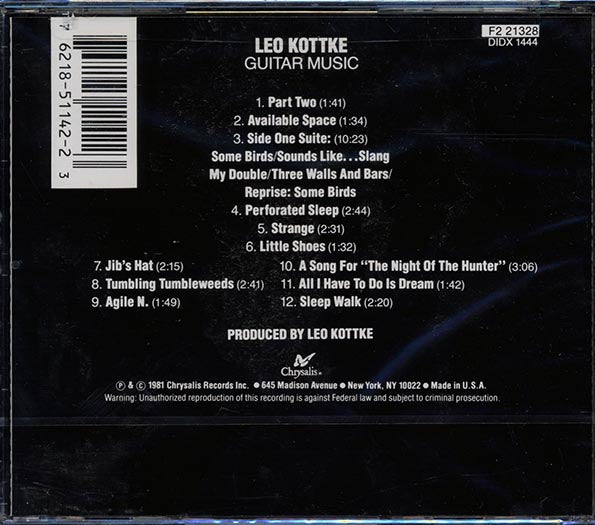 Leo Kottke - Guitar Music (CD)