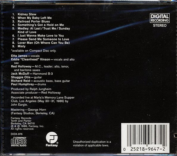 Etta James, Eddie Cleanhead Vinson - Blues In The Night (CD)