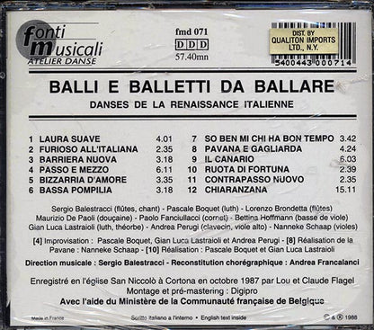 Various - Balli E Balletti Da Ballare: Danses De La Renaissance Italeinne (CD)
