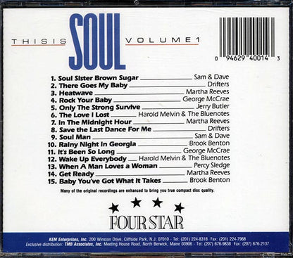 Sam & Dave, The Drifters, Jerry Butler, Etc. - This Is Soul Volume 1 (CD)