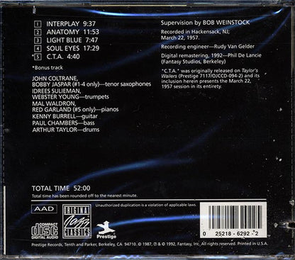 John Coltrane, Kenny Burrell, Bobby Jaspar, Etc. - Interplay For 2 Trumpets And 2 Tenors (CD)