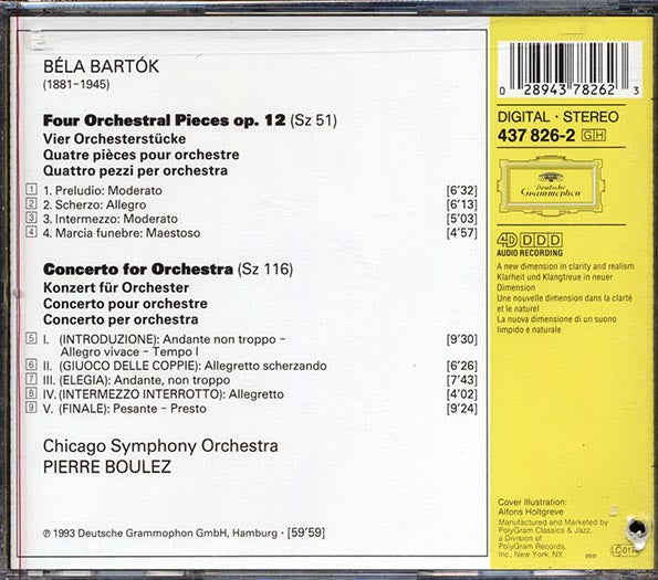 Chicago Symphony Orchestra, Pierre Boulez, Bartok - Concerto For Orchestra (CD)