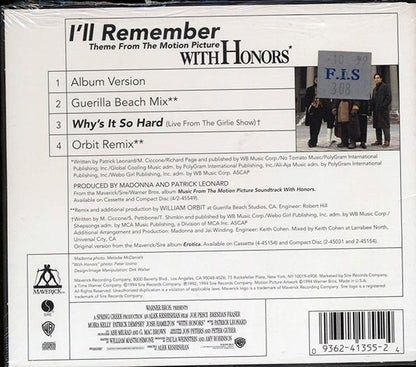 Madonna - I'll Remember: Theme From The Motion Picture With Honors (CD)