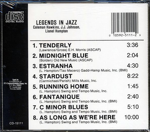 Coleman Hawkins, JJ Johnson, Lionel Hampton - Legends In Jazz (CD)
