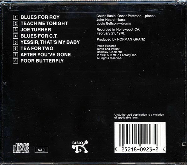 Count Basie, Oscar Peterson - Yessir, That's My Baby (CD)