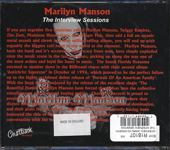 Marilyn Manson - The Interview Sessions (CD)