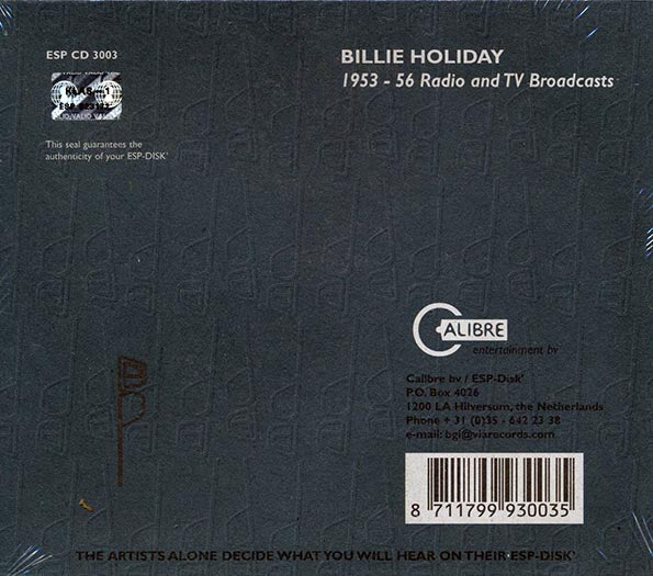 Billie Holiday - 1953-56 Radio And TV Broadcasts (CD)