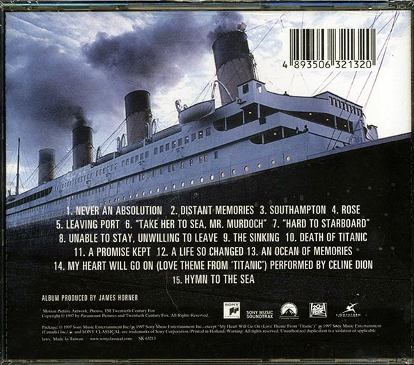 James Horner - Titanic: Music From The Motion Picture (CD)