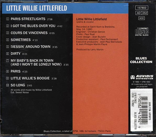 Little Willie Littlefield - Paris Streetlights (CD)