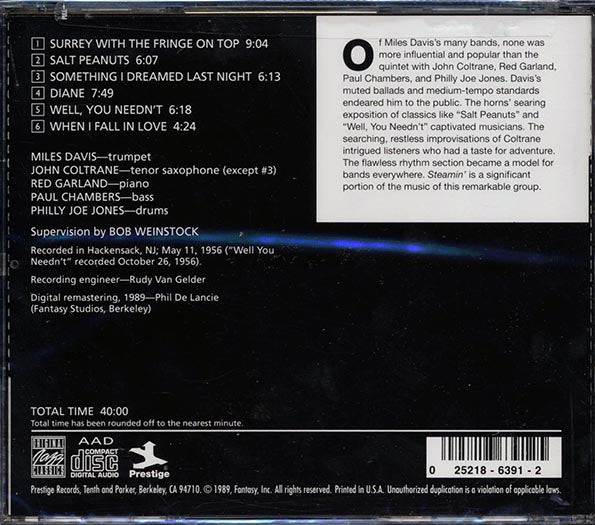 Miles Davis Quintet - Steamin' With Miles Davis Quintet (CD)