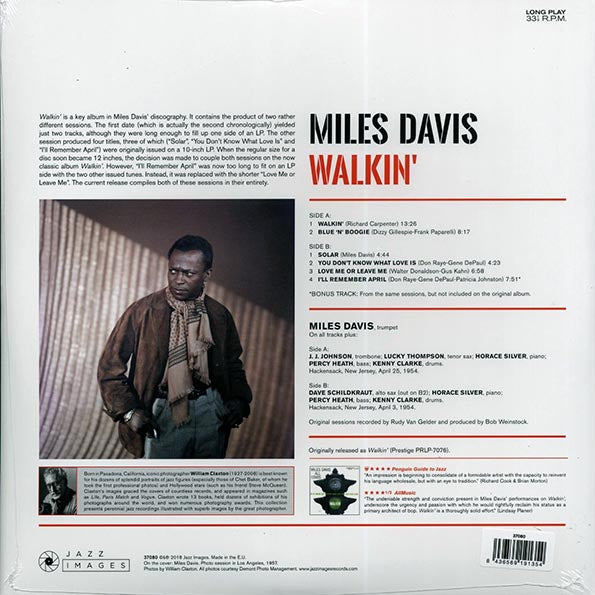 Miles Davis - Walkin' (+bonus track) (ltd. ed.) (LP) - PureSound Records