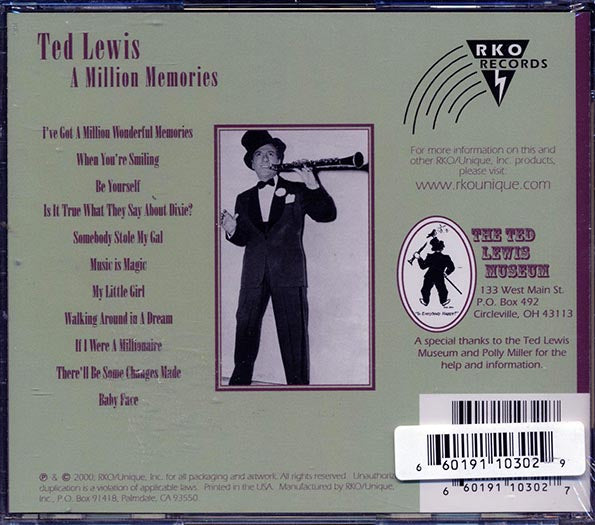 Ted Lewis - A Million Memories (CD)