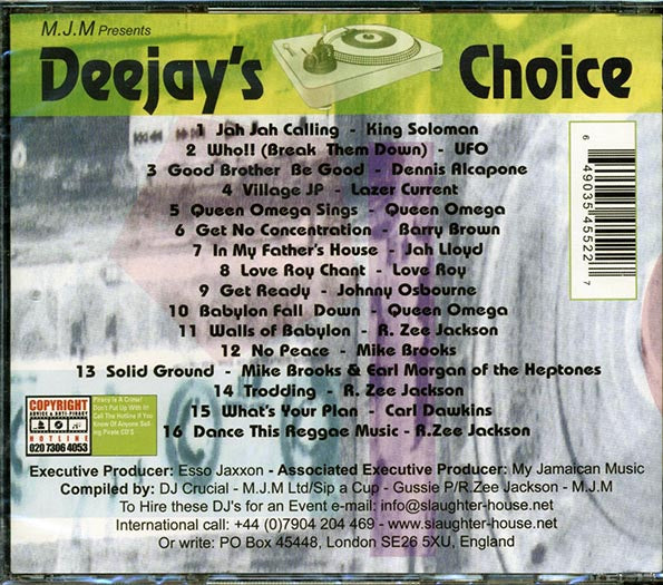 Dennis Alcapone, King Solomon, Jah Lloyd, Mike Brooks, Johnny Osbourne, Etc. - Deejay's Choice Volume 1 (CD)