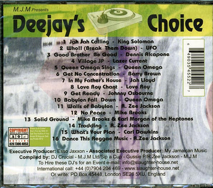 Dennis Alcapone, King Solomon, Jah Lloyd, Mike Brooks, Johnny Osbourne, Etc. - Deejay's Choice Volume 1 (CD)