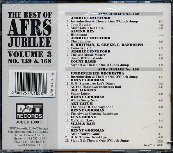 Benny Goodman, Jimmie Lunceford, Lena Horne, Etc. - The Best Of AFRS Jubilee Volume 3 No. 139 And 168 (CD)