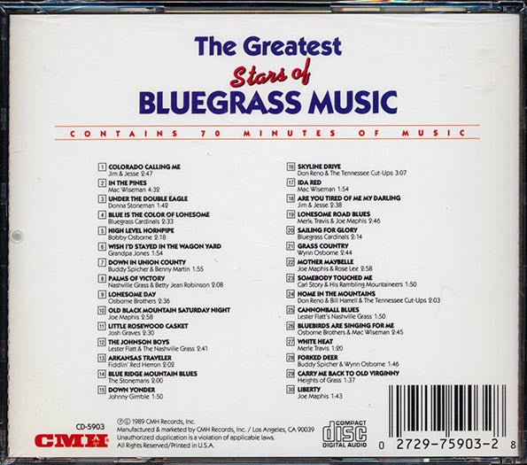Jim & Jesse, Mac Wiseman, Donna Stoneman, Grandpa Jones, Etc. - The Greatest Stars Of Bluegrass Music (CD)