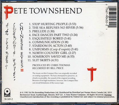 Pete Townshend - All The Best Cowboys Have Chinese Eyes (CD)