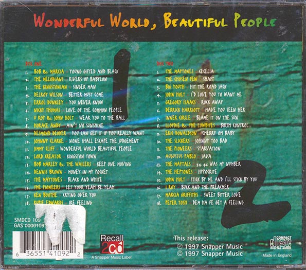 Ken Boothe, Bob Andy, The Melodians, Delroy Wilson, Lord Creator, Etc. - Wonderful World, Beautiful People: A Collection Of Reggae Classics (36 tracks) (CD)
