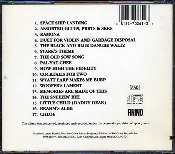 Spike Jones - Dinner Music For People Who Aren't Very Hungry (CD)