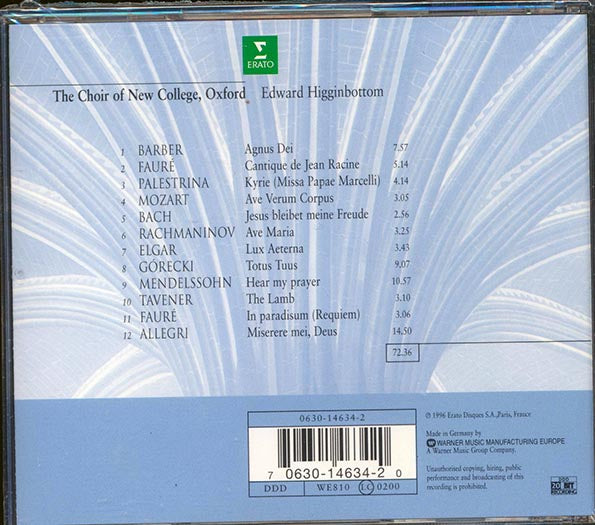 The Choir Of New College Oxford, Edward Higginbottom - Agnus Dei: Music Of Inner Harmony (CD)