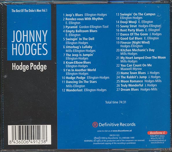 Johnny Hodges - Hodge Podge: The Best Of The Duke's Men Volume 1 (CD)