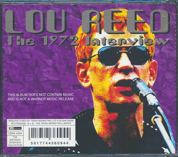 Lou Reed - The 1972 Interview (CD)