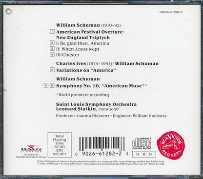 William Schuman, Saint Louis Symphony Orchestra, Leonard Slatkin - Symphony No. 10; New England Triptych; American Festival Overture (CD)