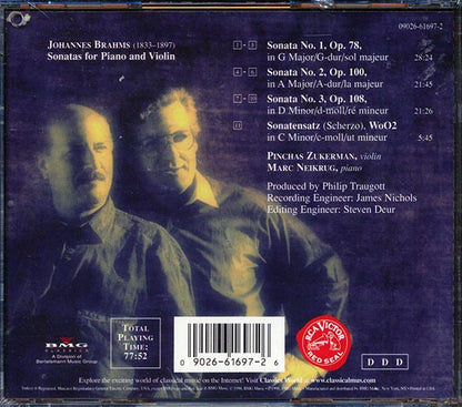 Brahms, Pinchas Zukerman, Marc Neikrug - Violin Sonatas (CD)