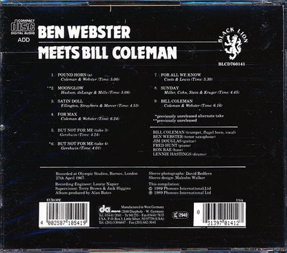 Ben Webster, Bill Coleman - Ben Webster Meets Bill Coleman (CD)