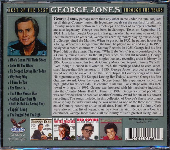 George Jones - Best Of The Best: Through The Years (CD)