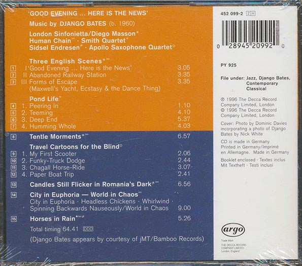 Django Bates - Good Evening: Here Is The News (CD)